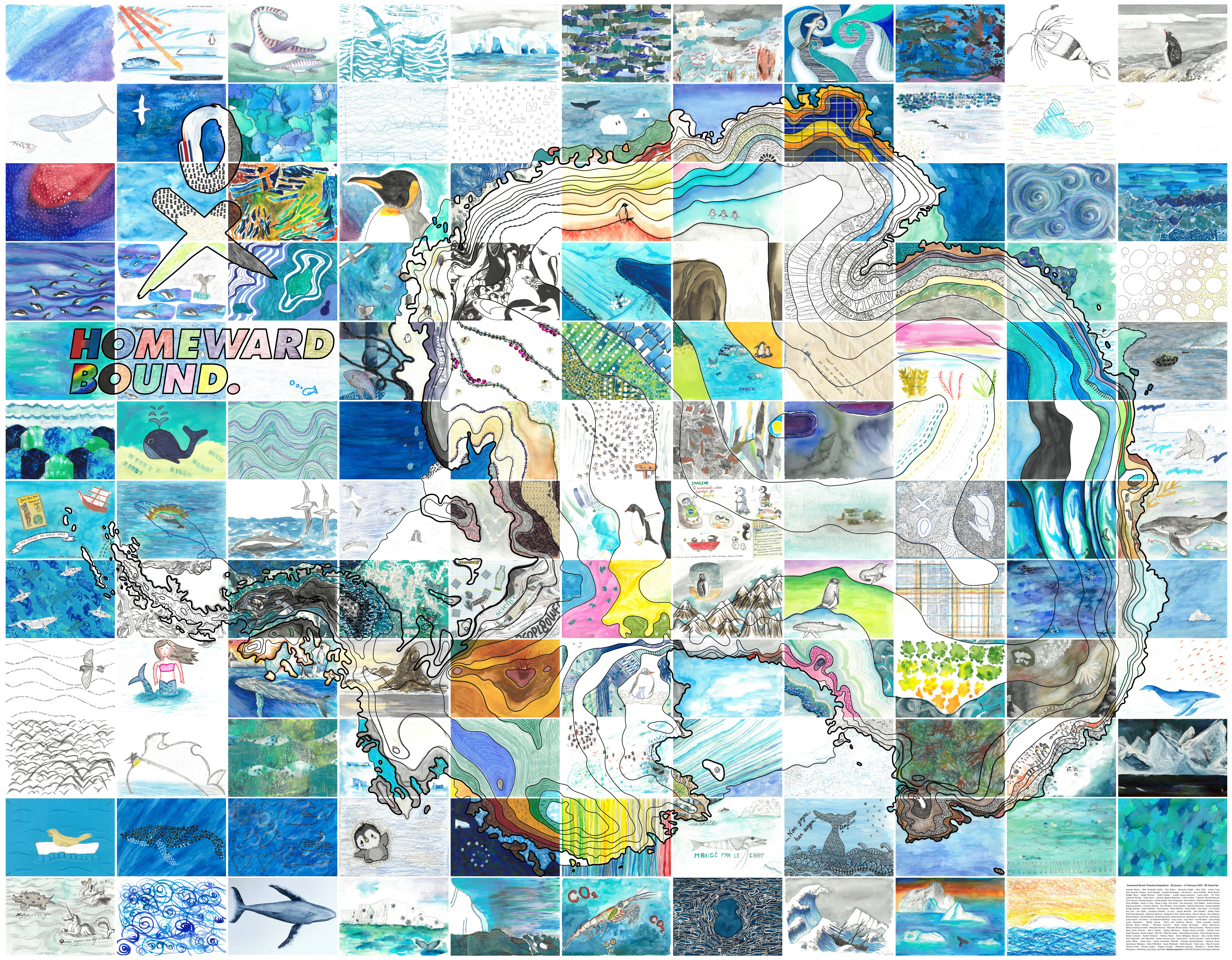 Antarctica postcard map composite